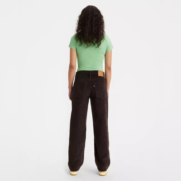 Levi's Baggy Dad Corduroy Pants Dark Brown Size 24 Premium - Picture 15 of 15